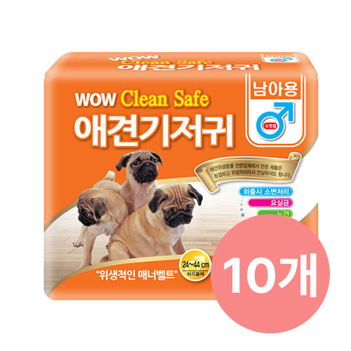 [묶음특가] 크린세이프 애견기저귀 수컷 중형 20매 10개