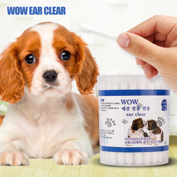 [묶음특가] 와우 애견전용 귀세척 통면봉 80매 12개