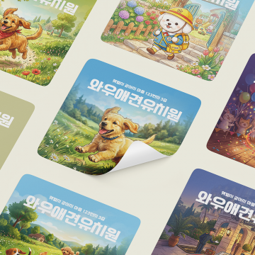 [5x5cm] 판촉용 유포지 스티커 정사각형